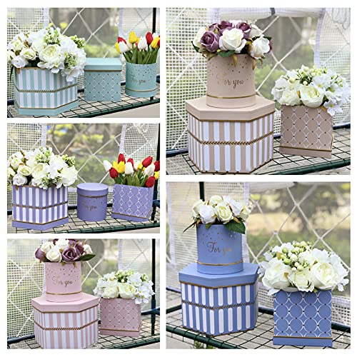 Kekafu YC-FBA-281E 3 Pcs Premium Quality Round And Square Flower Box,Valentine'S Day Wedding Flower Box Birthday Gift Box thumb #6