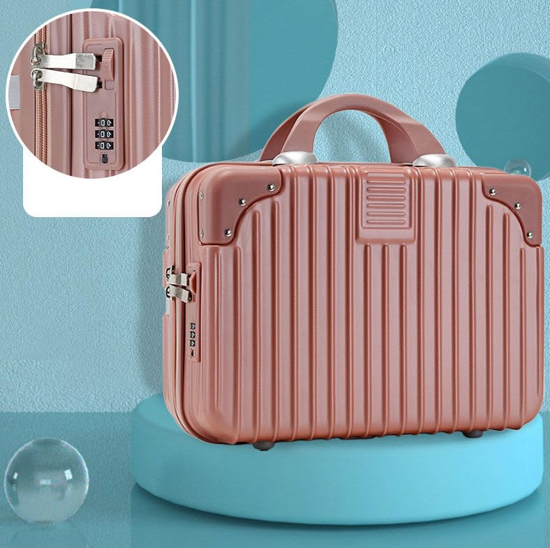 Image of Makeup Case Suitcase, Mini Bag, Mini Hard Shell Travel Luggage, Women Portable Water Proof Carrying Suitcase, Organizer Bag, Small Hard Shell Cosmetic Lugge Bag, Water Proof (B-Rose&Gold)