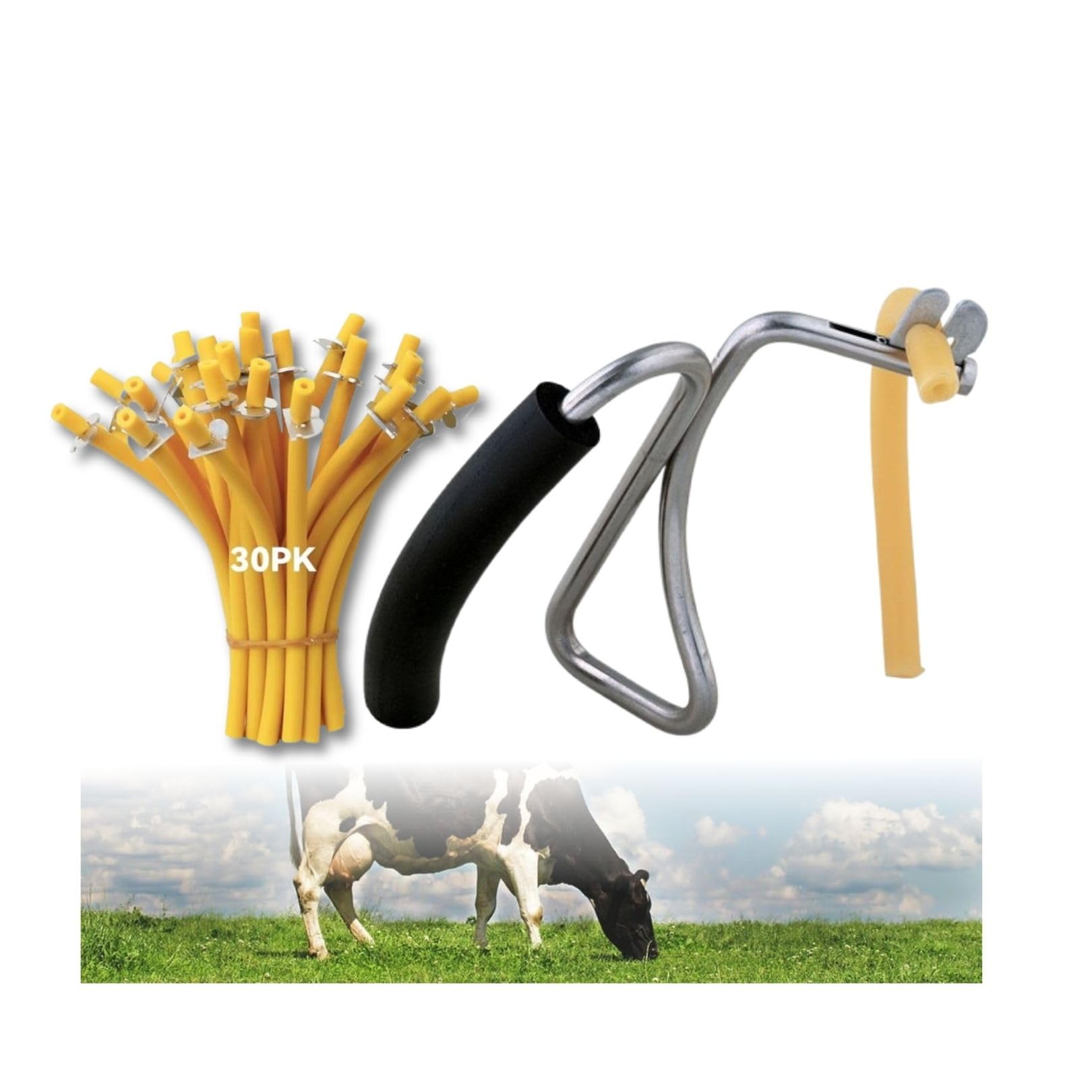 California Castration Edelstahl Bander & Bänder (30 Pk) Set Castration Banding Tool Nur für Tierguss Verwendung Einfach zu bedienen