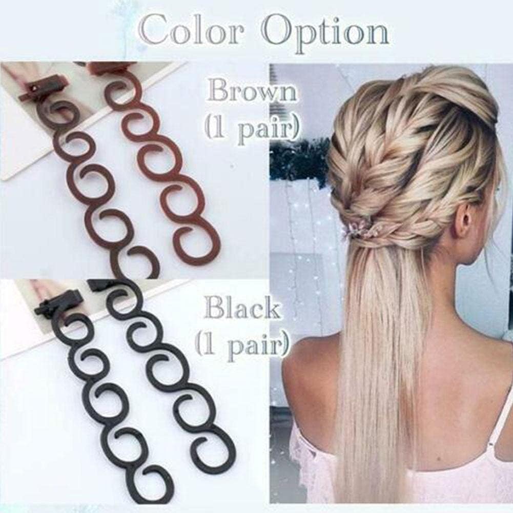 Hair Clip, 1Pair Black Fashion Hair Styling Clips, DIY Styling Tool for Hair Women, Hair Accessories, Bun and Crown Shapers, 2 Count