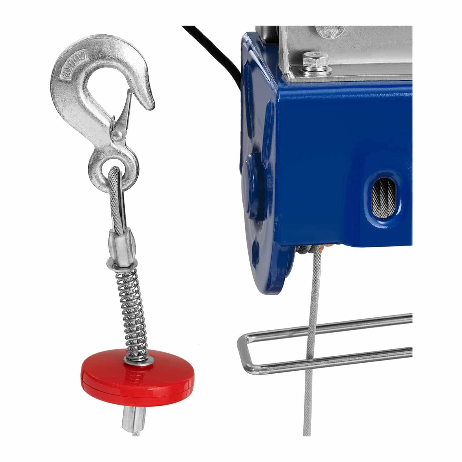 MSW Carrello con Paranco Elettrico a Fune 100 kg 1600 W 12 m Cavo Telecomando Senza Fili Carrello Gru Paranco Sollevatore con Carrucola Catena Sollevatore a Fune Catena Paranco