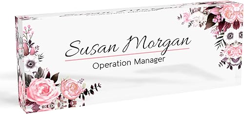 Placas de identificación para el aula Placa de nombre acrílica Decoración de oficina de jefe Placas de nombre de escritorio Placa de nombre para