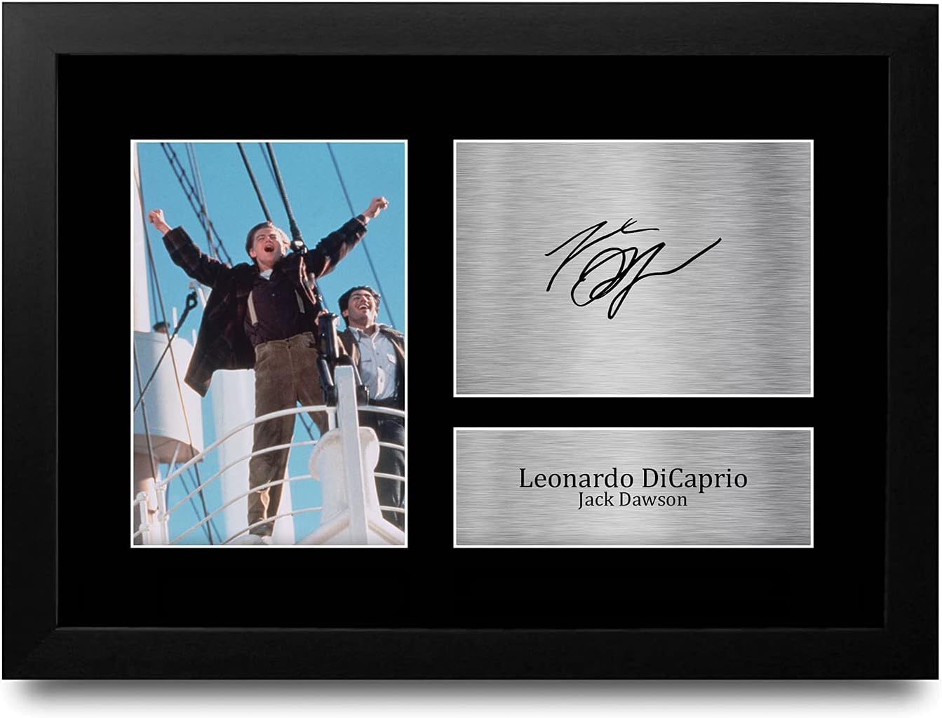 HWC Trading FR A4 Leonardo DiCaprio Titanic Gifts Printed Signed Autograph Picture for Movie Memorabilia Fans - A4 Framed
