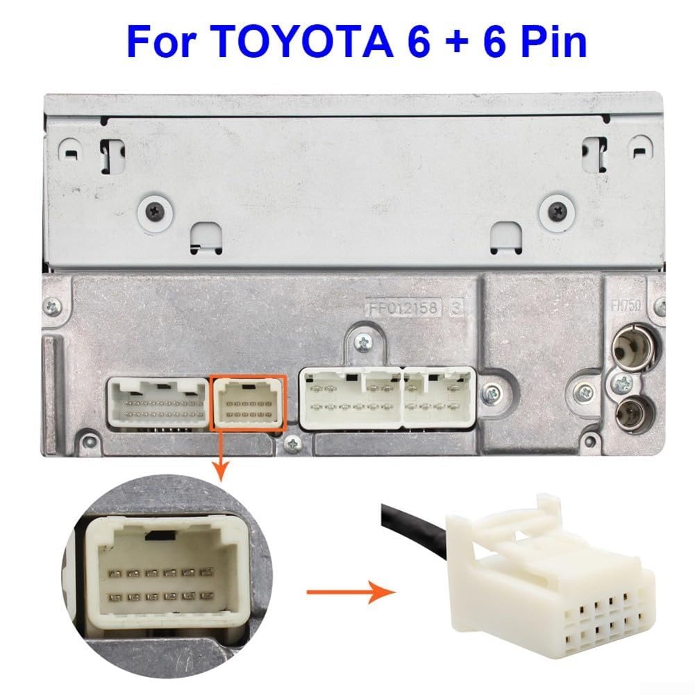 Auto Audio MP3 USB Interface Aux Adapter für Toyota mit 5+7 Pin Anschluss, unterstützt 3,5 mm AUX Eingang, hochwertiger MP3/WMA Decoder, zerstörungsfreie Installation für Corolla/Camry/RAV4 Serie