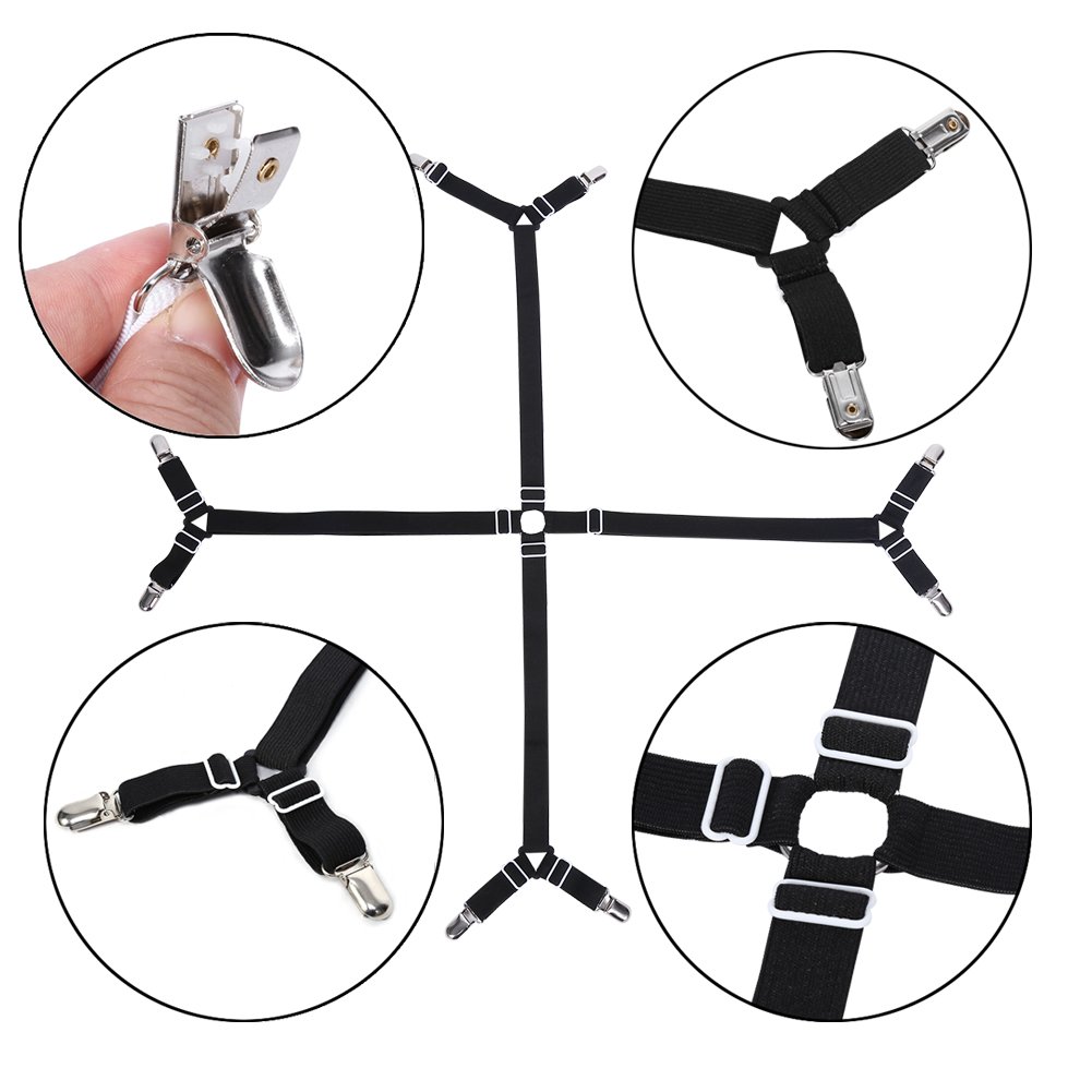 Amazon｜四角ベッドシーツクリップ ゴムバンド フラットシーツ 調節