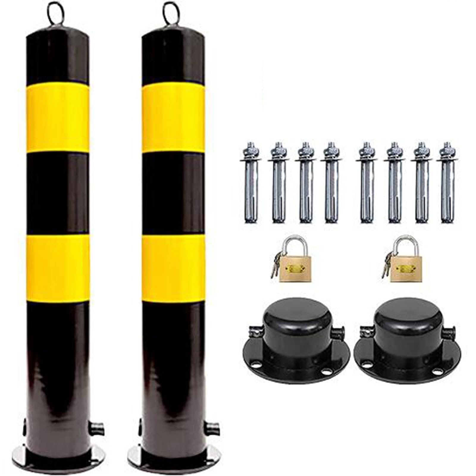 Driveway And Sidewalk Safety Bollard Yellow Steel Bollard Steel Safety ...