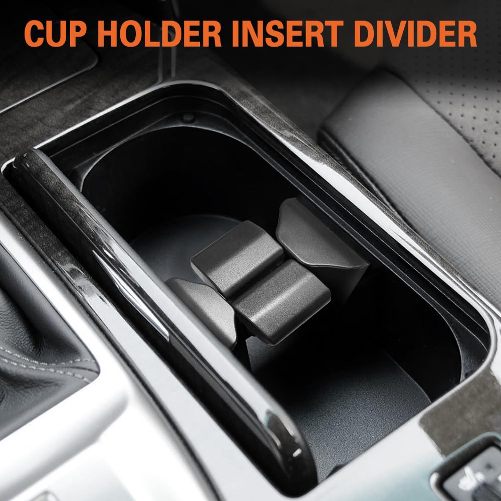 HEVLE Cup Holder Insert Divider, Car Cup Holder Inserts, Adjustable Center Console Cup Holder Divider, 55604-48020 Cup Holder Drink Holder Center Console Fit Toyota Highlander 2002-2007 (55604-48020)