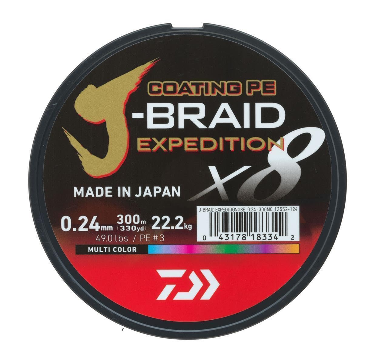 Amazon.com : DAIWA J-Braid Expedition X8E, 0.13mm, 8.4kg/18.5lbs