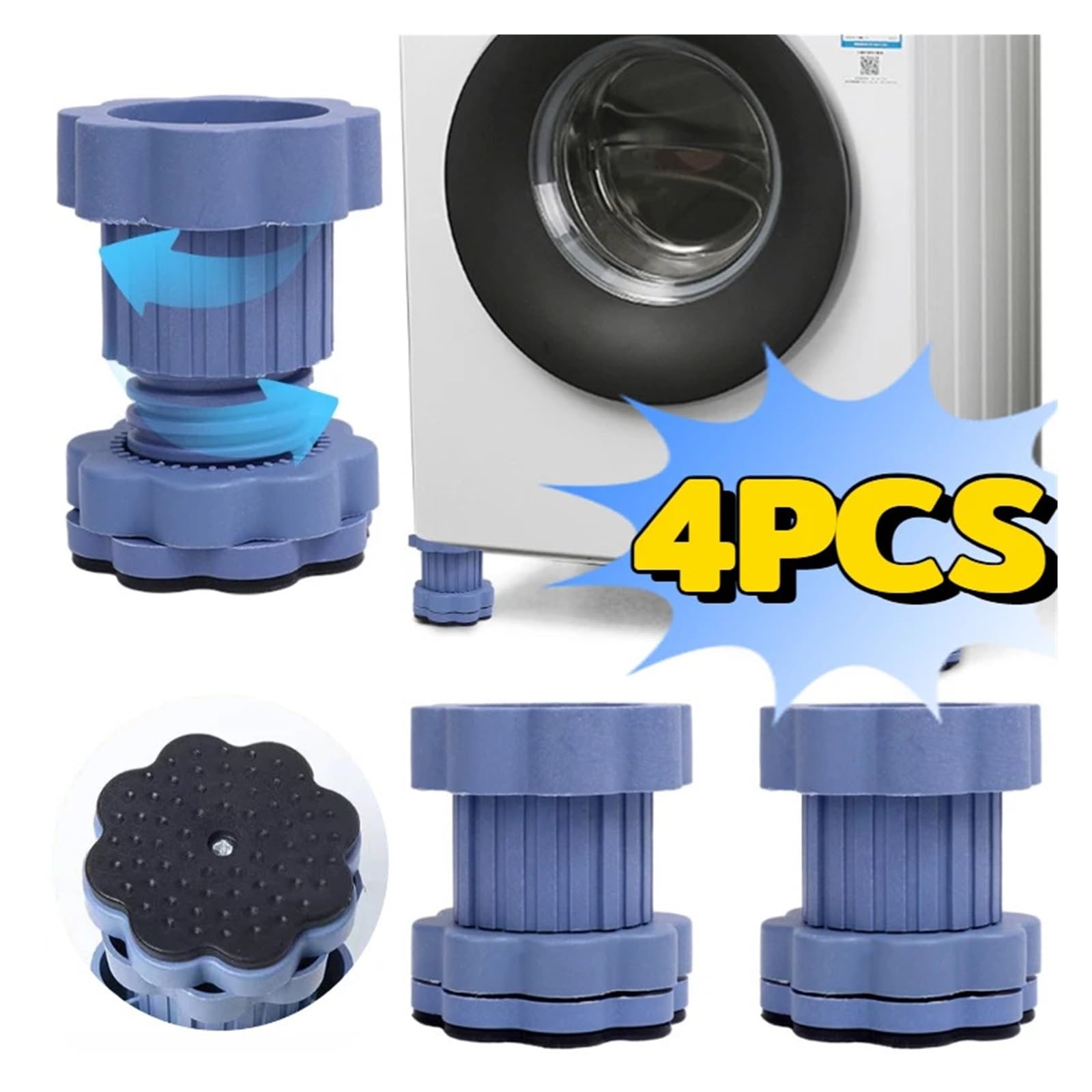 Almohadillas Universales Ajustables For Los Pies De La Lavadora, Base Antivibración For Refrigerador, Soportes De Soporte Fijos Antideslizantes(10PCS)