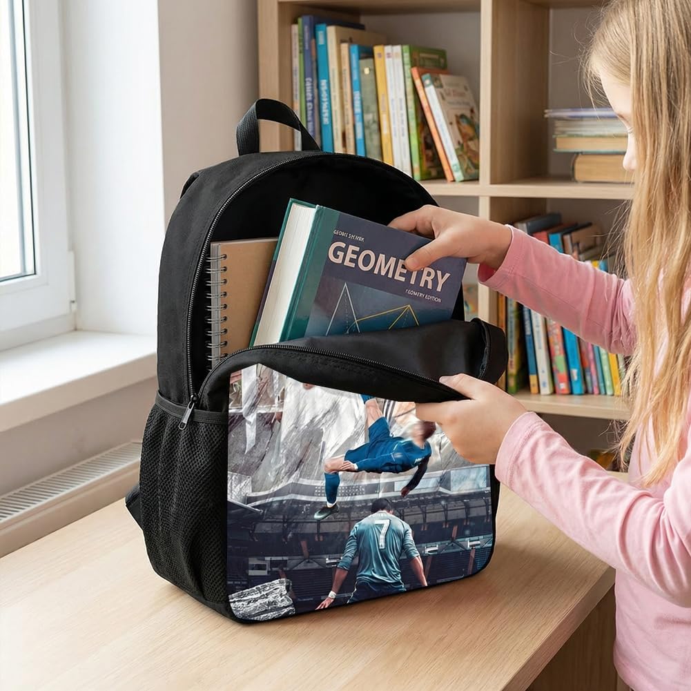 Football Zaino Bambino, Borsa delle Stelle del Calcio, Zaino Per Bambini, 3D Stampato Cartone Animato Zainetti, Adatta ai Tifosi di Calcio e ai Ragazzi (40 * 30 * 13cm)