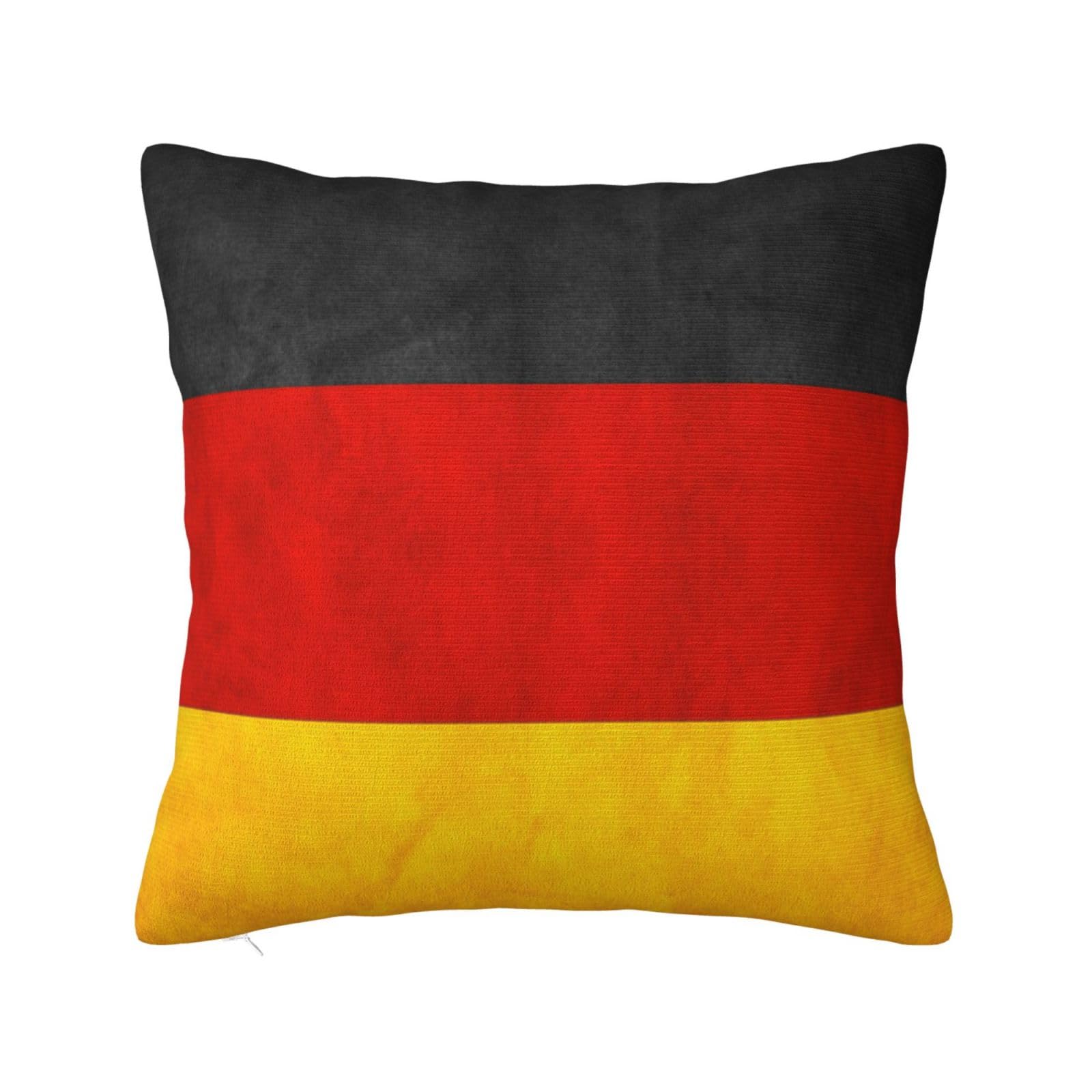 Germany Flag Print Cushion Covers,Square Pillow Case Home Decorative For Men/Women Living Room Bedroom Sofa Chair 16"X16"