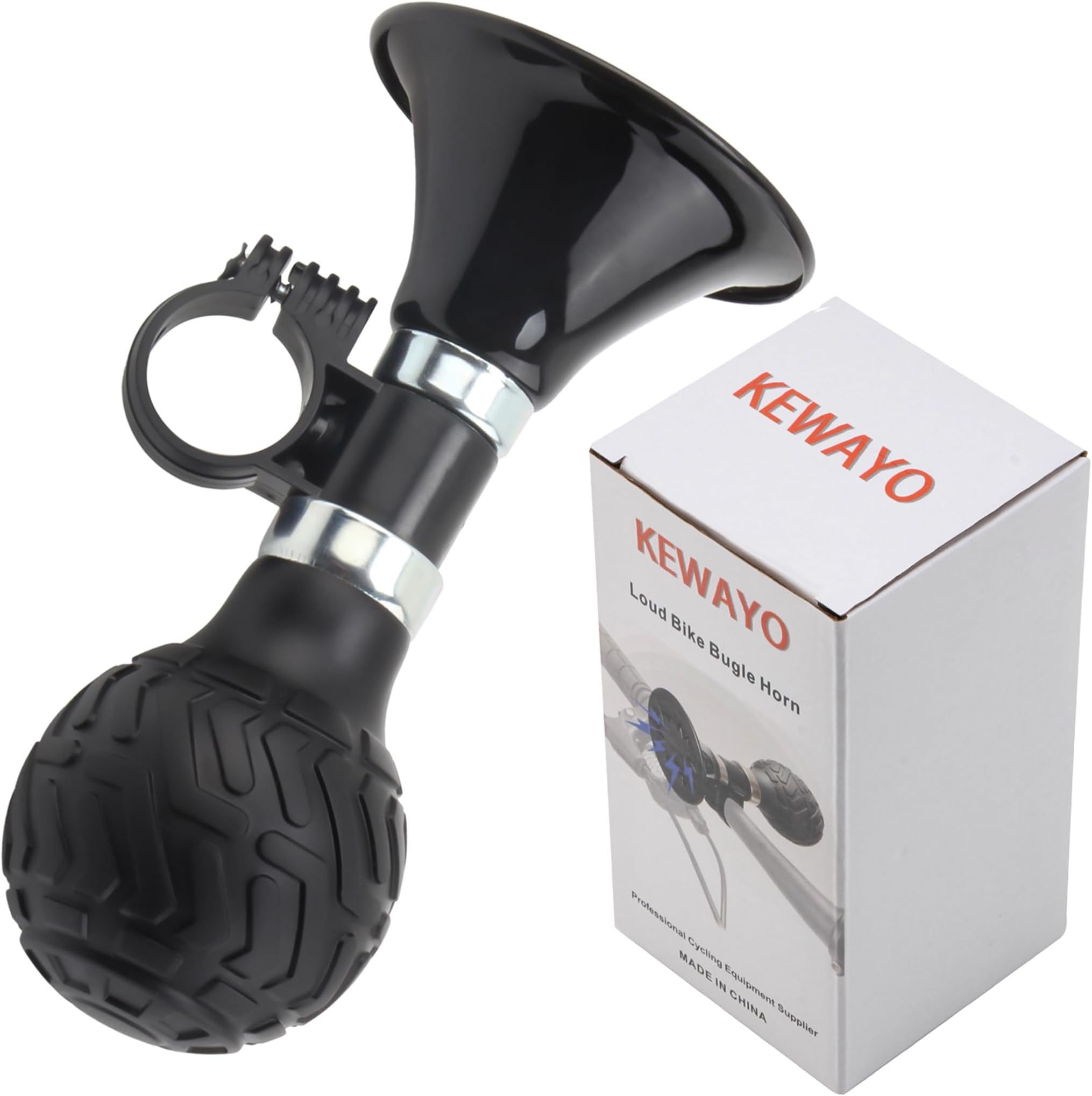 KEWAYO 120dB Bike Horn - Loud Metal Bicycle Bell for Road, MTB, Cruiser & Folding Bikes
