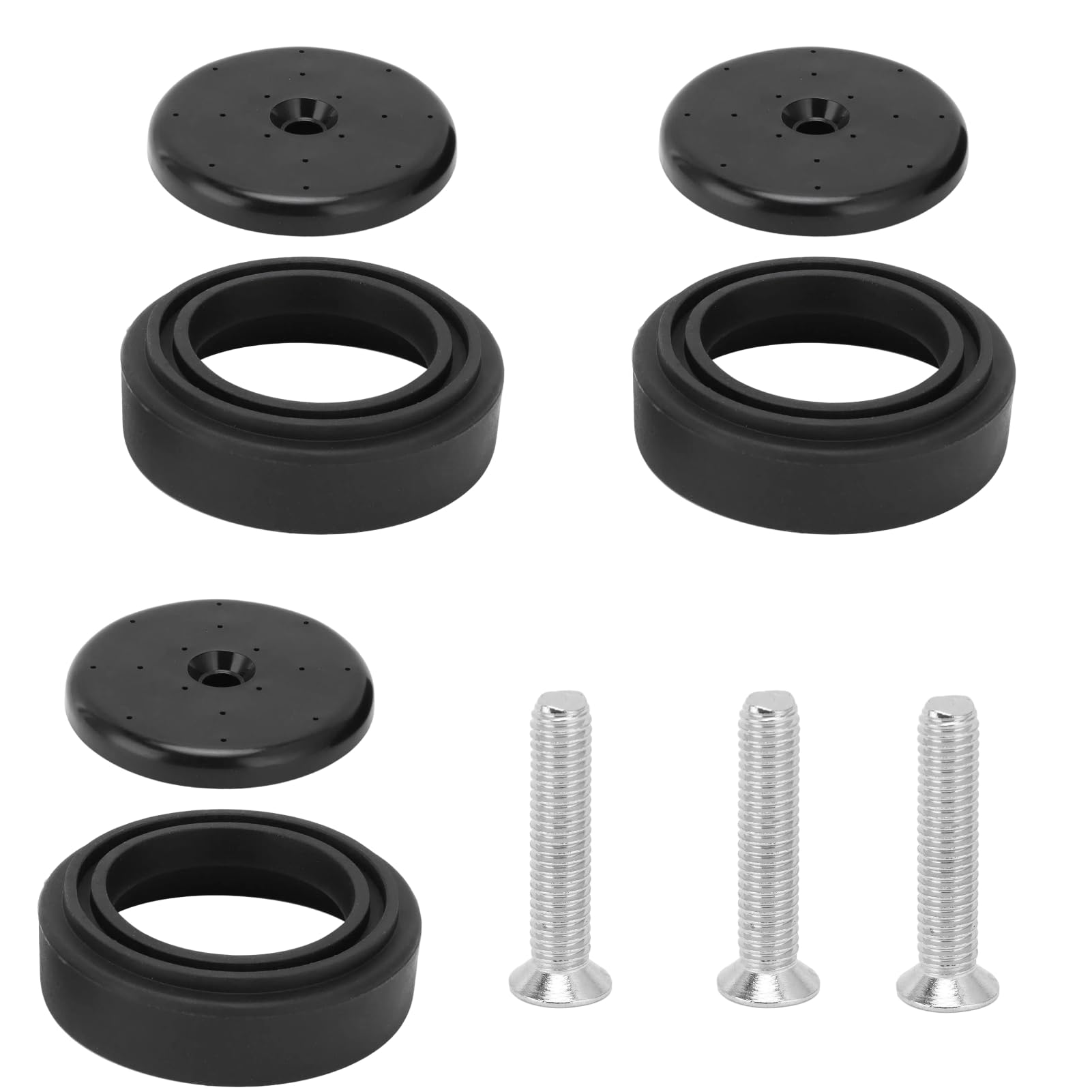 Pre-Rinse Spray Valve Repair Kit, Spray Face Bumper and Screw Kit for Most Brand Commercial Sink Sprayer (Black*3)