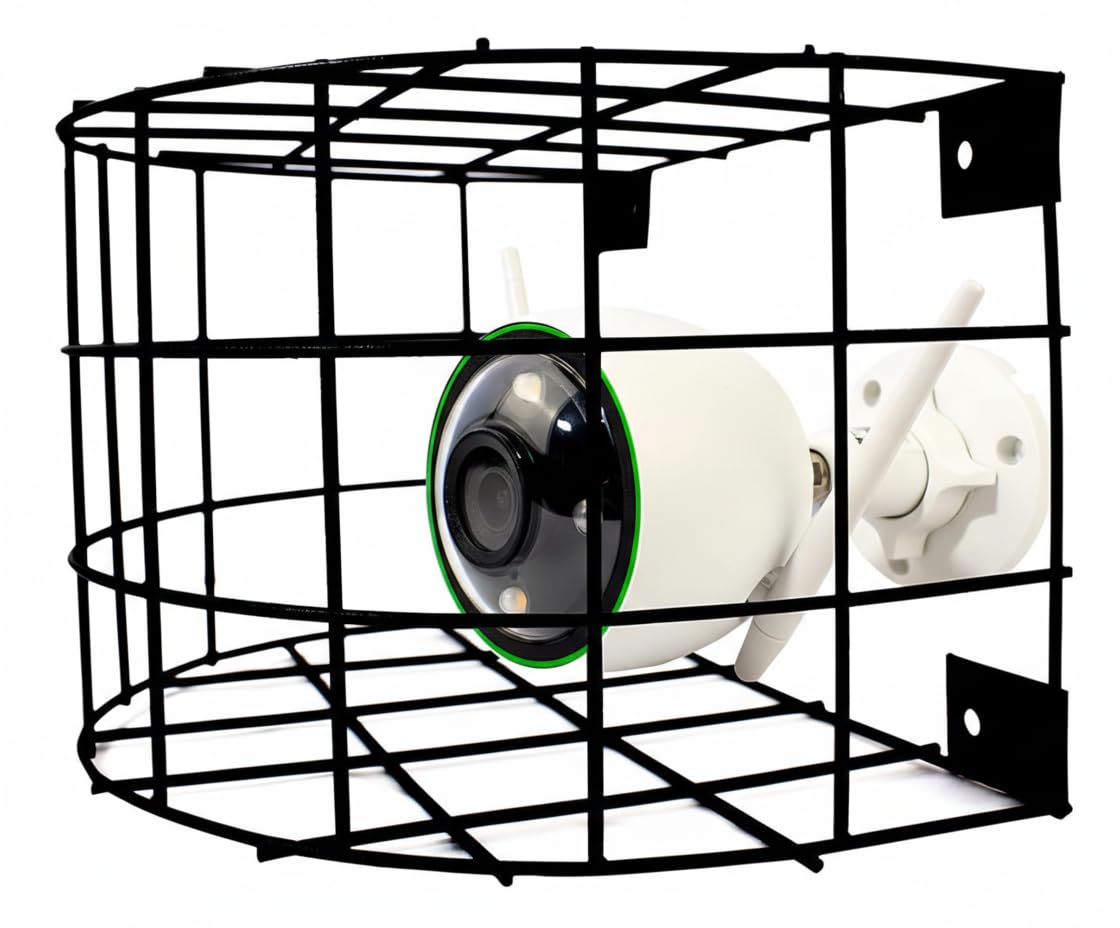 Unique Lifestyle Security Camera Protective Cage, Black Metal Wire Guard, Wall Mount, 23x17.5x14 cm, for Outdoor Cameras-image-28