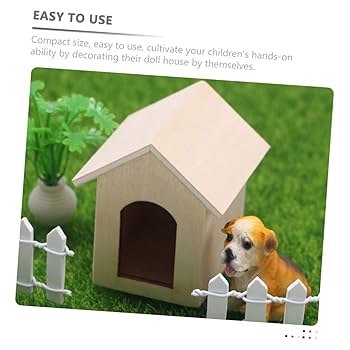 犬小屋　ミニチュア Amazon | VICASKY 2個ミニチュアドールハウス用 木製犬小屋