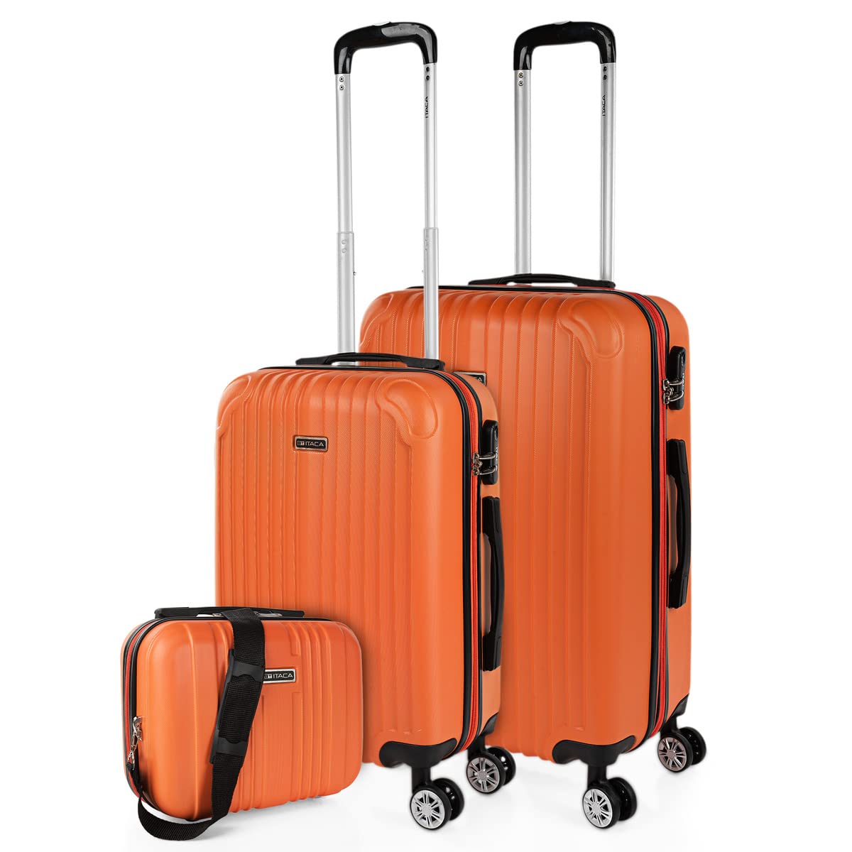 ITACA - Maletas Grandes De Viaje Rígidas Ligeras con 4 Doble Rueda 360° Maleta Grande 23 Kilos Alta Resistencia Extensible Maleta XL Duradera, Mandarina — view 94
