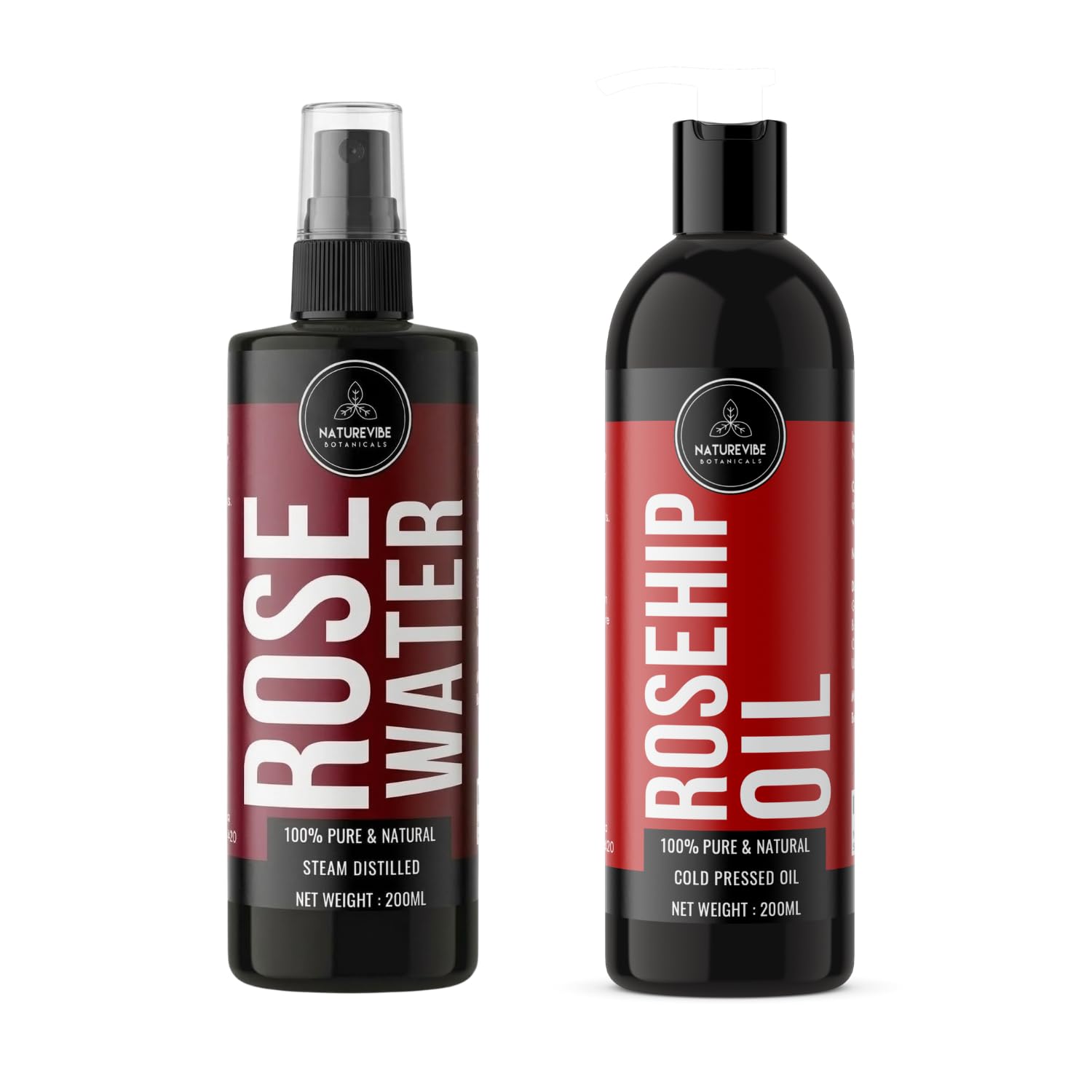Rose Water & Rosehip Oil Combo 200ml Each | Face, Hair & Beauty Care Set, Multipurpose Care Set, Daily Care Essentials, Massage & DIY Care-image-40