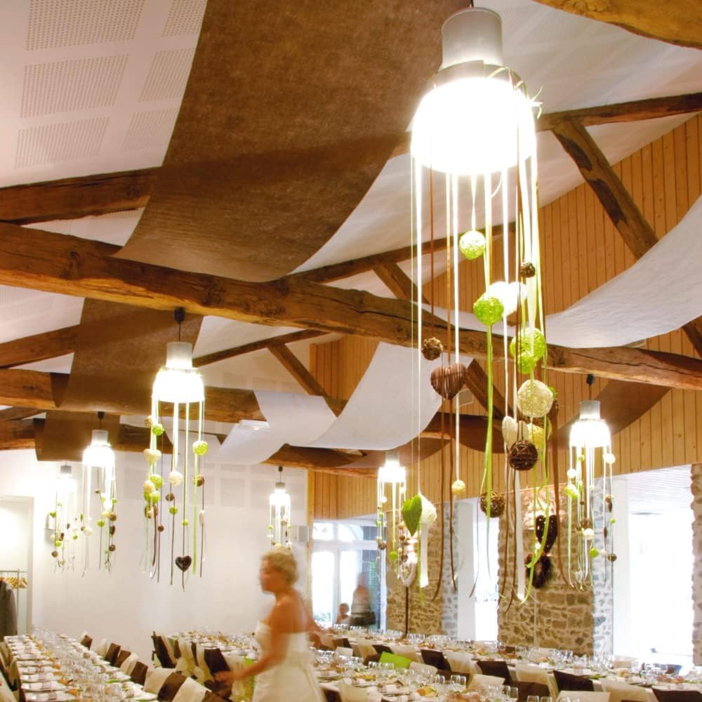 Fetez-Moi | Tenture Mariage 100 Mètres Blanche | Voilage Décoration Salle de Fêtes | Chic - Esthétique - Elégant - Raffiné | Plafond ou Mural | Déco Indispensable !