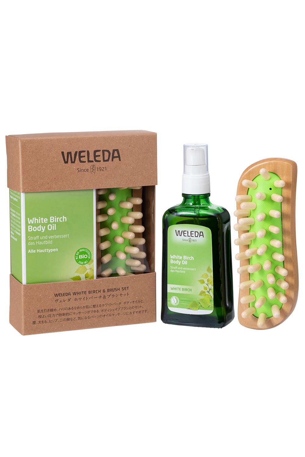 Amazon.co.jp: Official Weleda White Birch & Brush Set, 3.4 fl oz