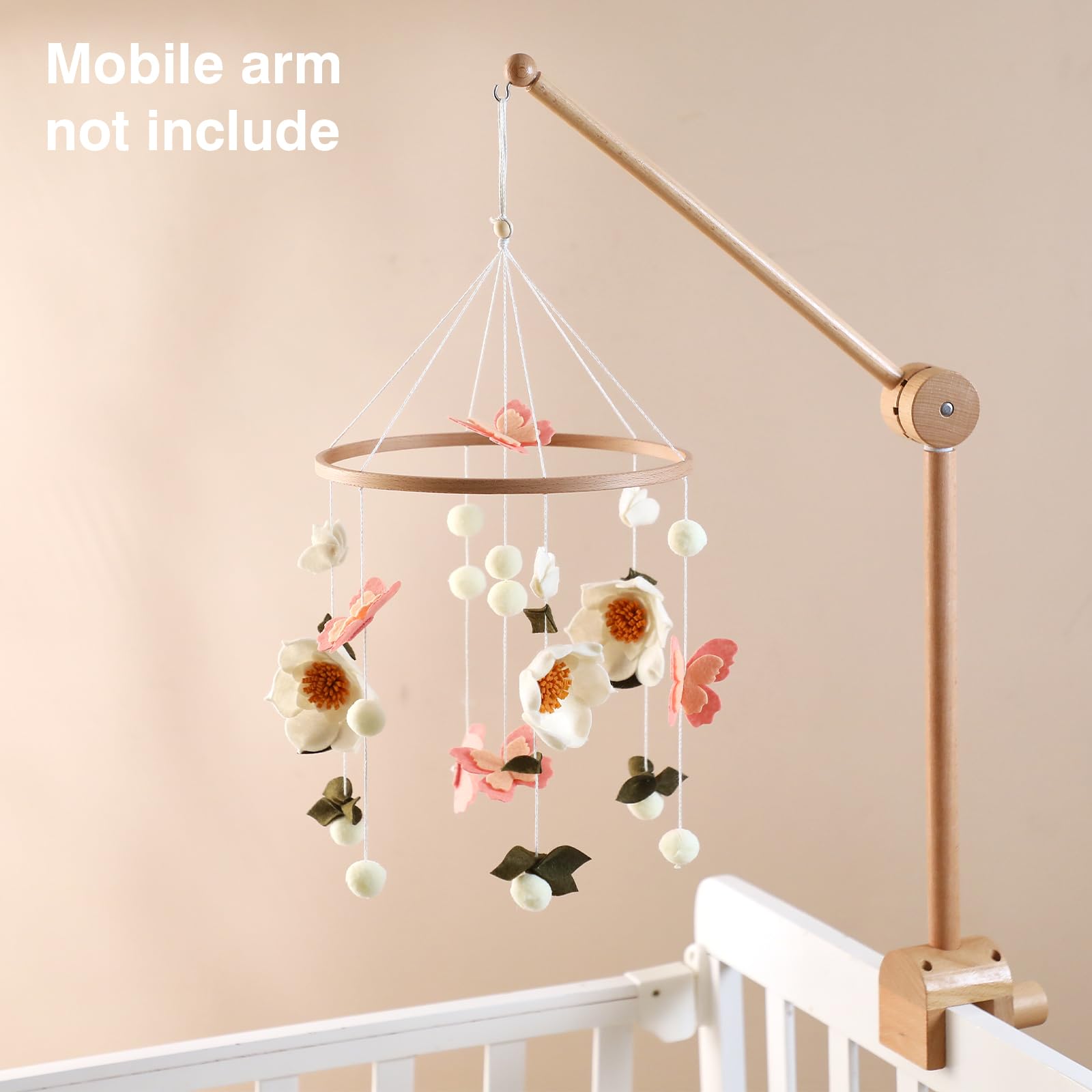 Giostrina per culla per bambini e bambine, mobile floreale per culla, decorazione per cameretta dei bambini, giocattolo da appendere alla culla per neonati