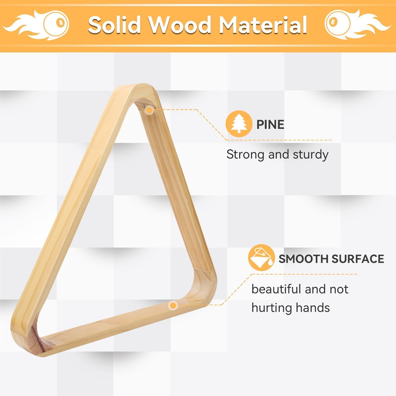Marco De Billar Profesional De Madera Triangular Espesar Mesa De Billar Triángulo Bolas Rack Accesorios