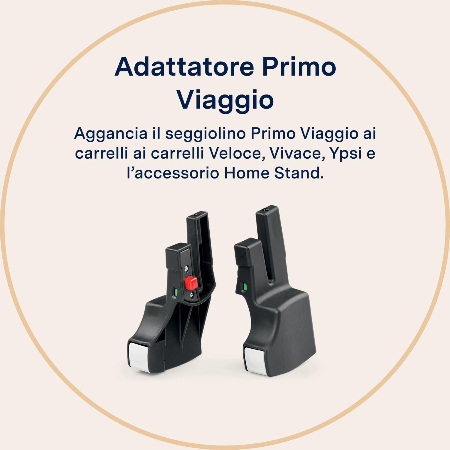 PEG PV Adapter Links Peg Perego - Adattatori per Seggiolino Auto - Compatibile con Primo Viaggio, Home Stand e Carrelli Veloce, Vivace e Ypsi