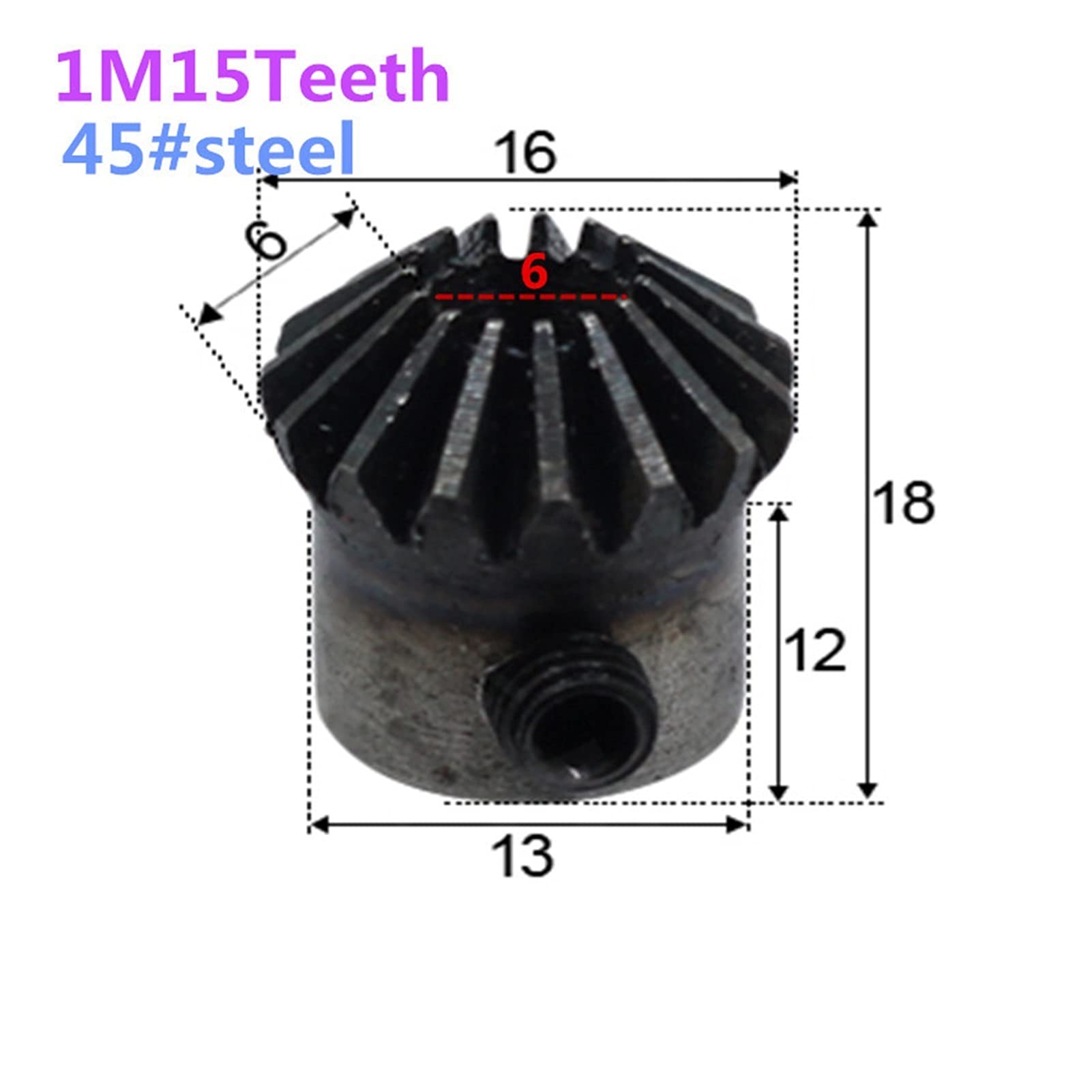Industrie Geavel Gear 1m 15eeth Hole intérieur 6mm Pinion 90 degrés Engrenages d'angle de Maillage de Maillage M5 (Hole Diameter : 6mm, Number of Teeth : 15 Teeth)
