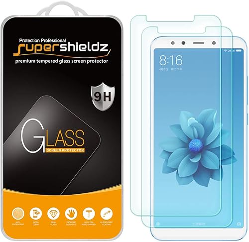 Supershieldz Protector de pantalla de vidrio templado diseñado para Xiaomi Mi A2 y Mi 6X, antiarañazos, sin burbujas