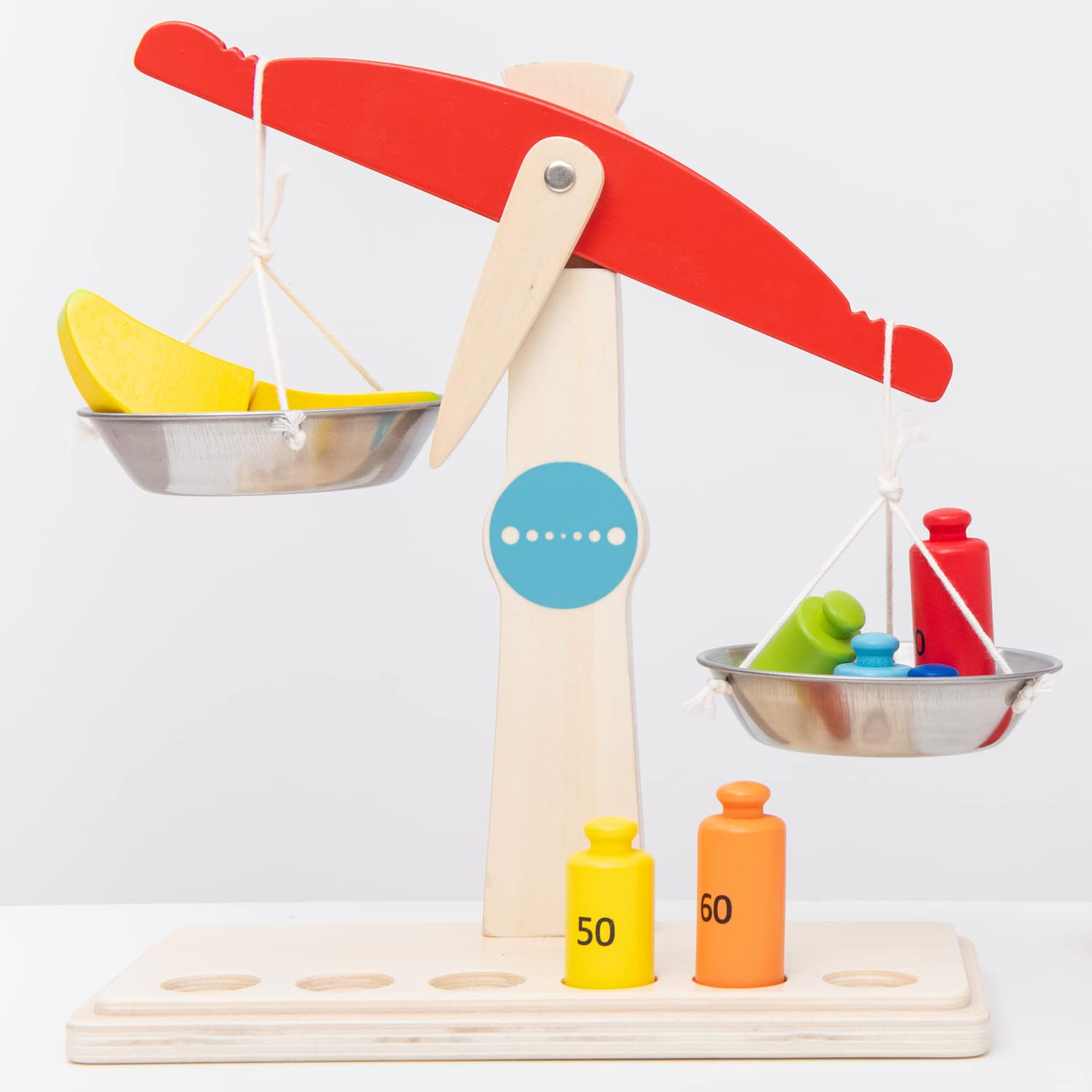 Woet® Balance Jouet en Bois pour Enfants - Accessoire pour Marchande - Jouet de Marché d’Imitation - À Partir de 3 Ans