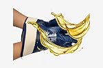 Kavish Blue Nitrile Coated Work Gloves Heavy-Duty Oil & Water Resistant Safety Gloves with Grip for Industrial Mechanical Use