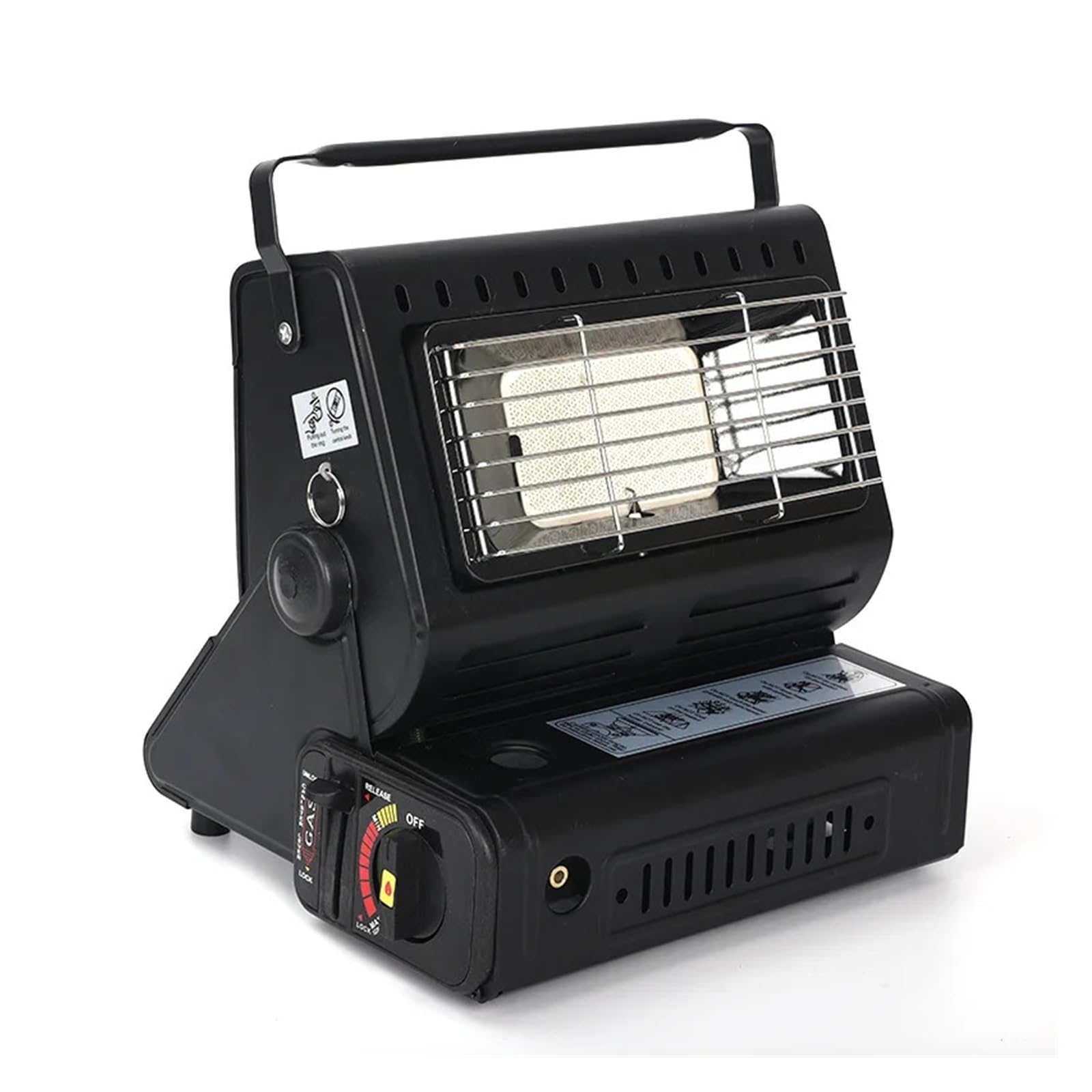 Estufa De Gas Butano 1200w, Calentador Portátil For Interior Y Exterior, Pesca En Hielo, Camping, Hogar, Senderismo, Calefacción Queroseno Combustible, Tipo Parrilla FáCil De Cocinar(Black)
