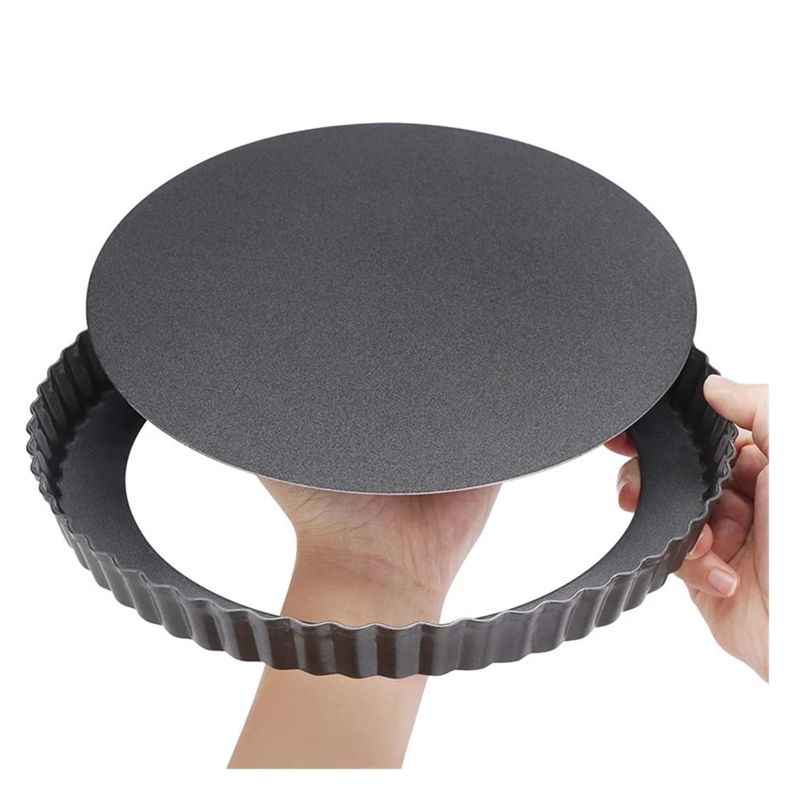 Moule à cannelé de 20 à 30 cm, moule à fond amovible antiadhésif, ustensiles de cuisson ronds for quiche, flan, tarte, pizza et gâteaux faits maison(30cm)