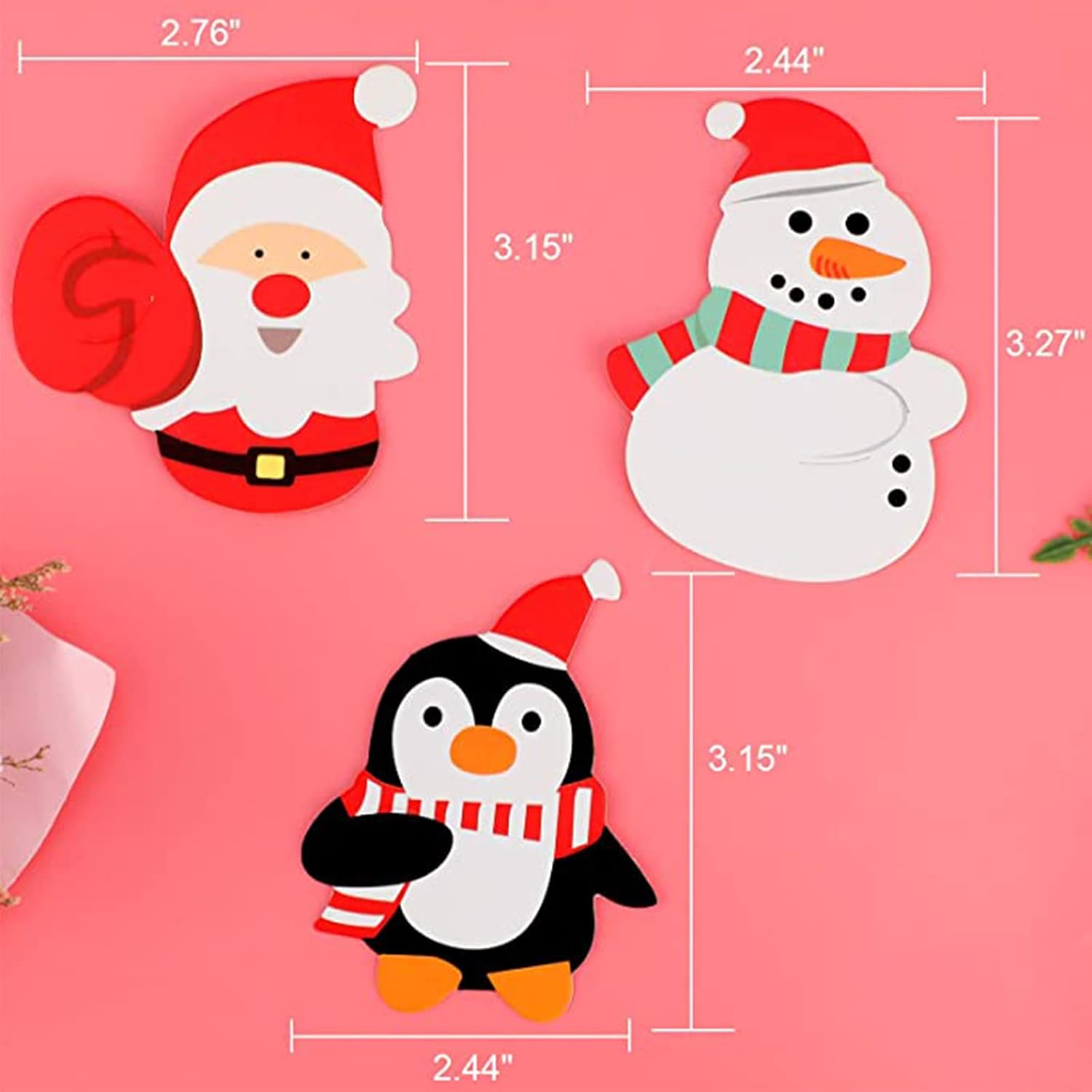 150Pcs Christmas Lollipop Paper Cards Santa Claus Snowman Penguin Paper Candy Holders, Sugar-Loaf Candy Wraping Decorations For Christmas Party Supplies