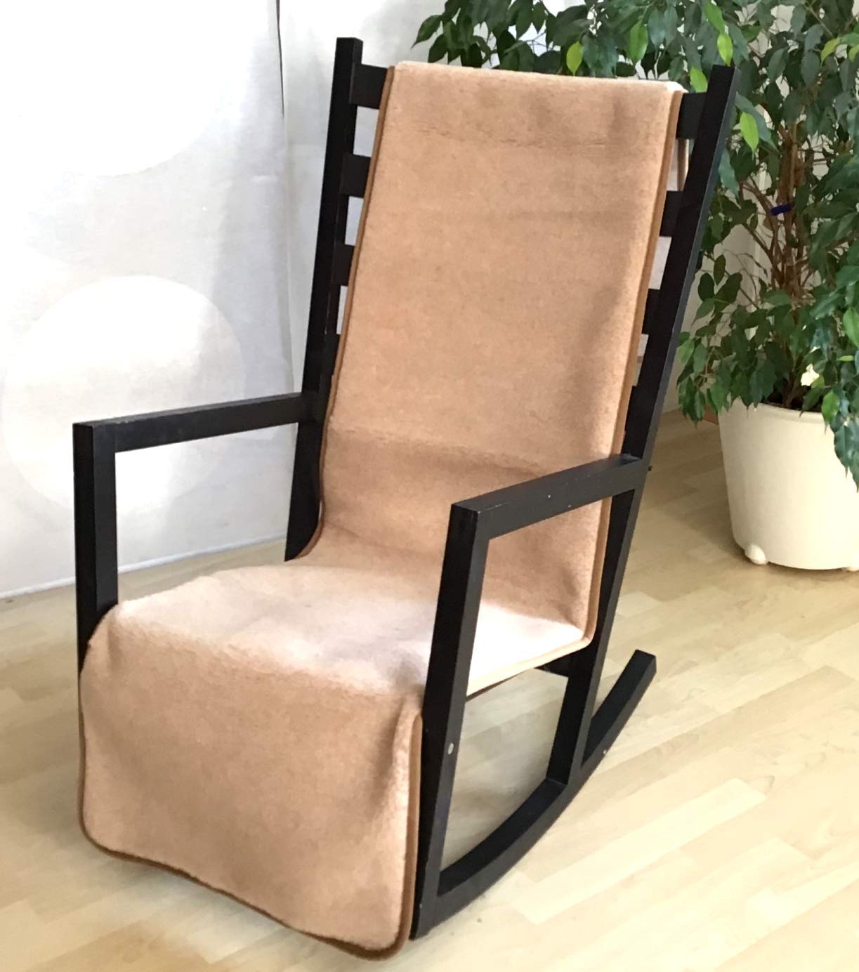 Fauteuil beschermer anti-slip 100% wol, 50 x 200 cm donkerbruin camel wol