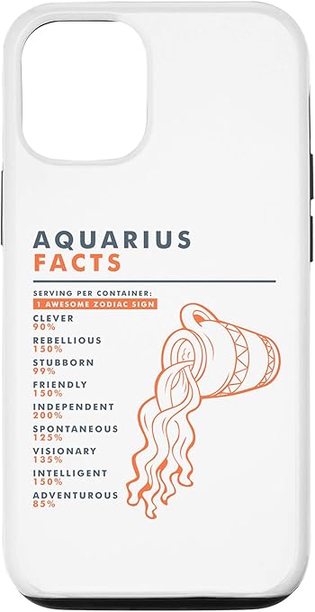 iPhone 12/12 Pro Aquarius Sign Facts Funny Zodiac Symbol Astrology Gift Case