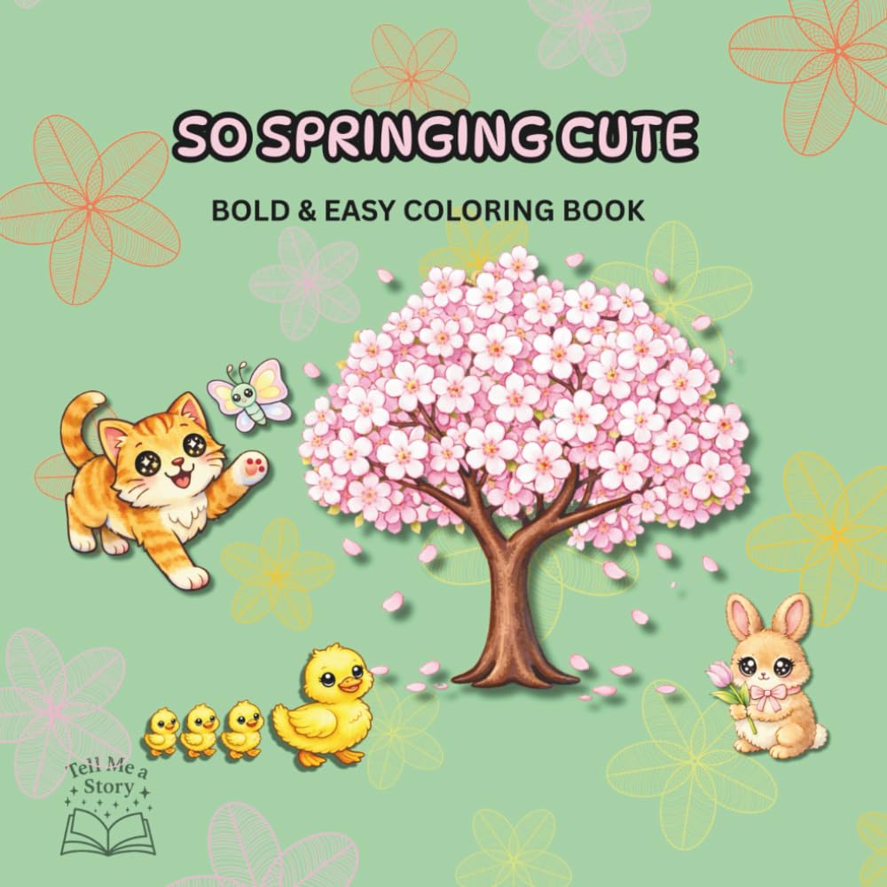 So Springing Cute: Bold & Easy Coloring Book
