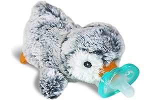 RaZbaby Jolly Christmas Penguin Pacifier Holder with Removable Pacifier