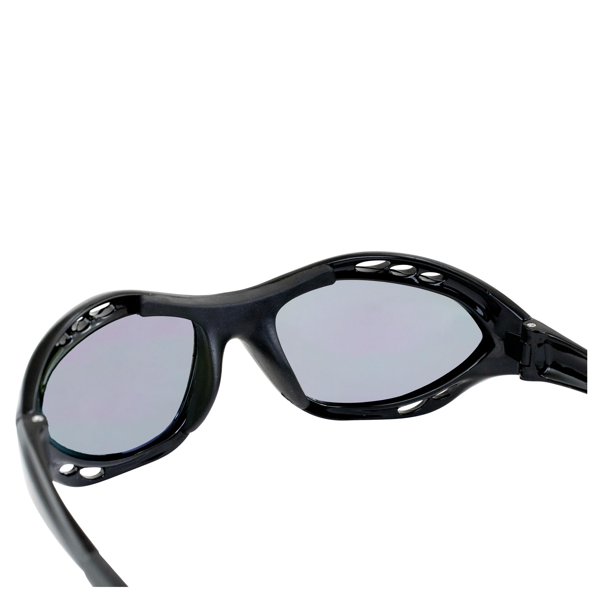 Hurricane Eyewear Gafas flotantes polarizadas de categoría 4 para moto acuática con marcos acolchados negros con revestimiento antivaho (espejo azul)