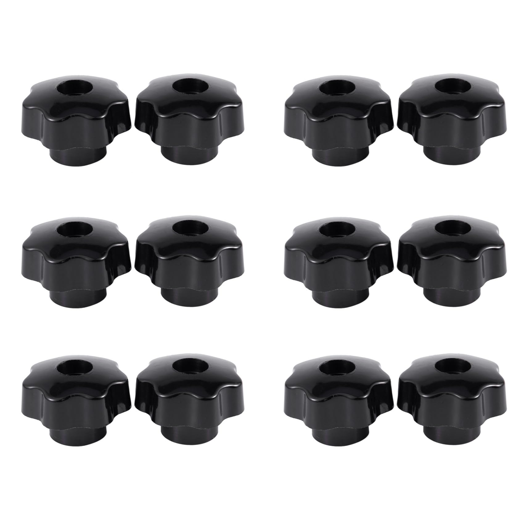 Bloepum 12 Pcs M10 Female Thread Nuts 50mm Plastic Star Clamping Knob Grip