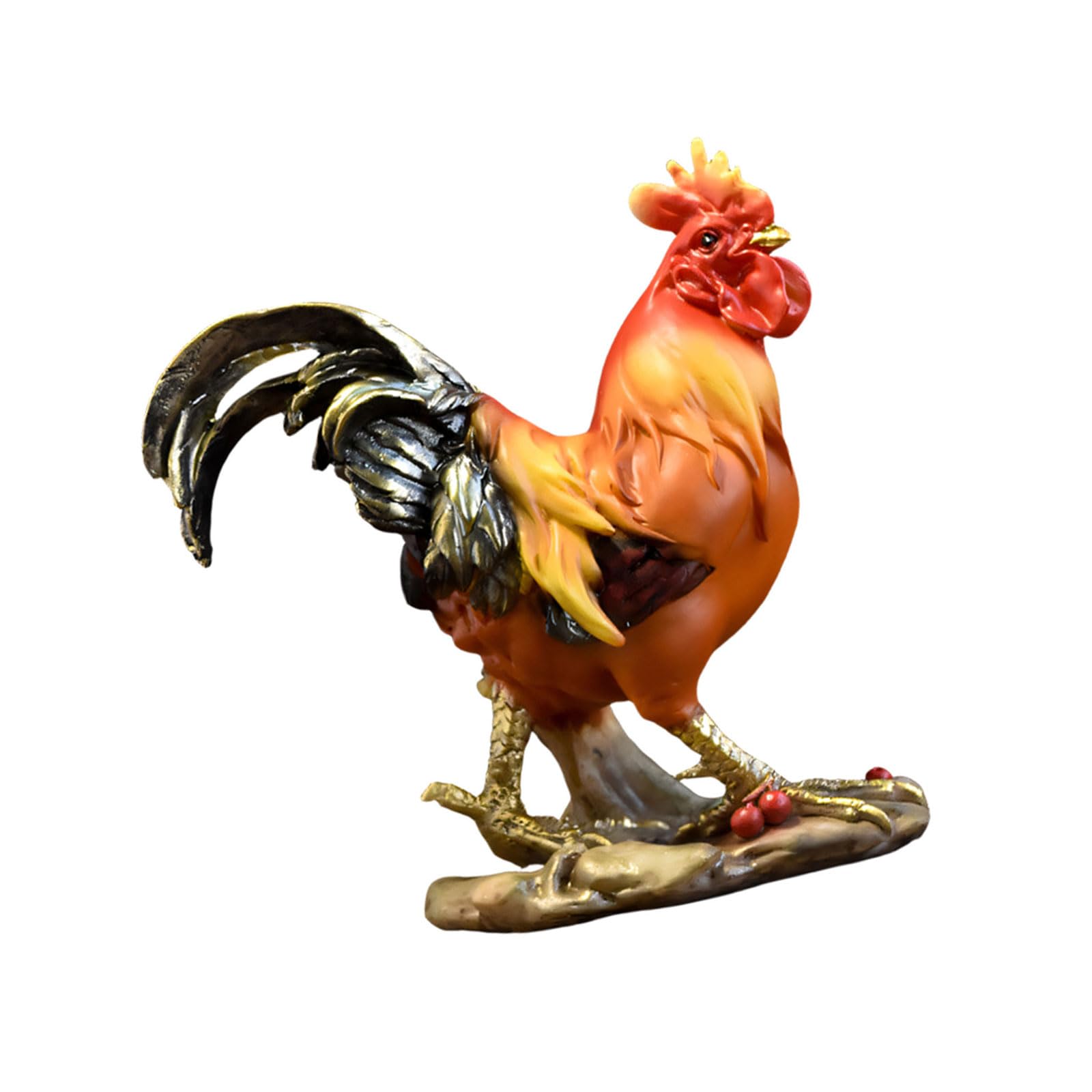 YUGSHNKFC Figurines Decors Resin Rooster Statues Animal Sculpture Decorative Objects for Living Room, Bedroom Table Decors Table Ornament