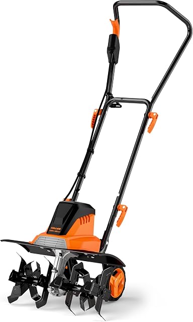 ENGINDOT Electric Garden Tiller, Adjustable Width 32-45cm, 1500W Garden Cultivator, 20 cm Soil Tillage Depth, Foldable Handle, Ideal Rotavator for Soil Loosening,TGTL01A