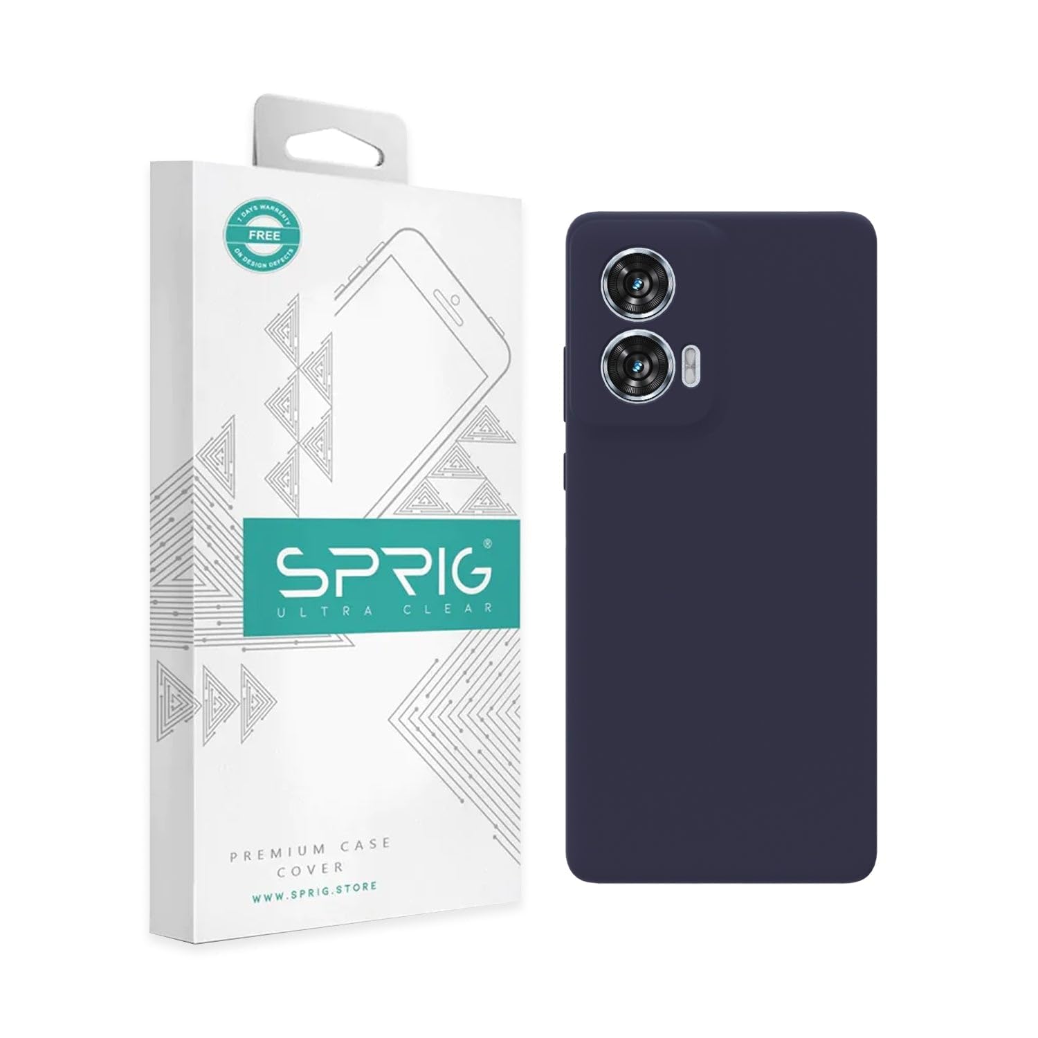 SPRIG Compatible with Moto G96 Premium SilkTone Back Cover Drop Tested Shock Proof Mobile Case for Men, Women, Boys and Girls with Camera Protection (Midnight Blue)