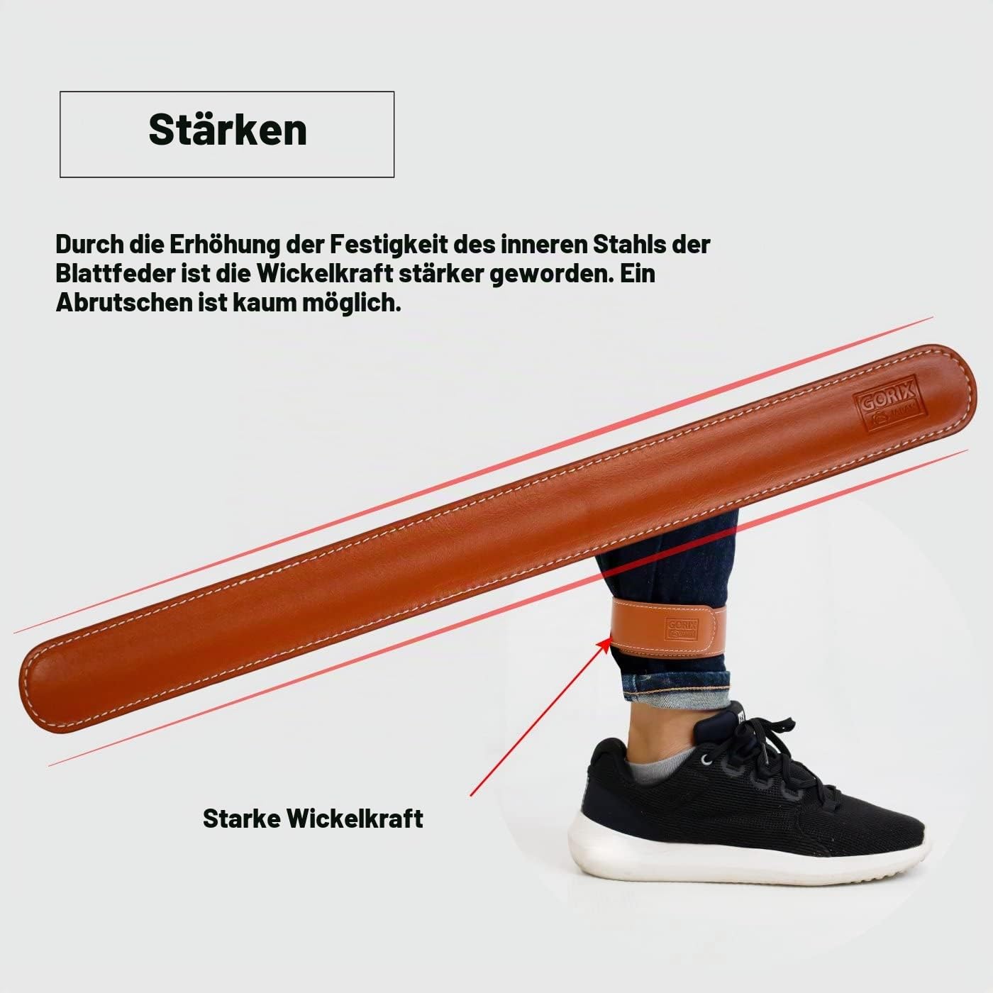 GORIX Bike Ankle Leg Pants Strap Band Leder Clip Protector Braun Radfahren Fahrrad (GX-SUSOROLL)