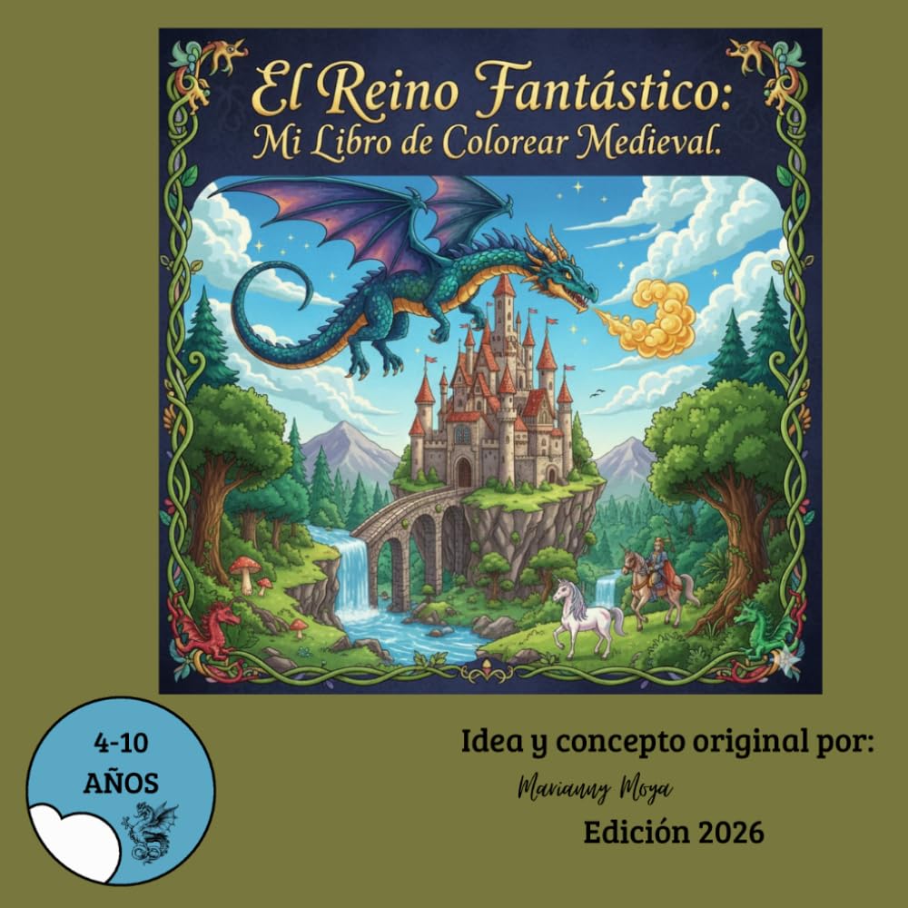 El Reino Fantástico: Mi libro De Colorear Medieval