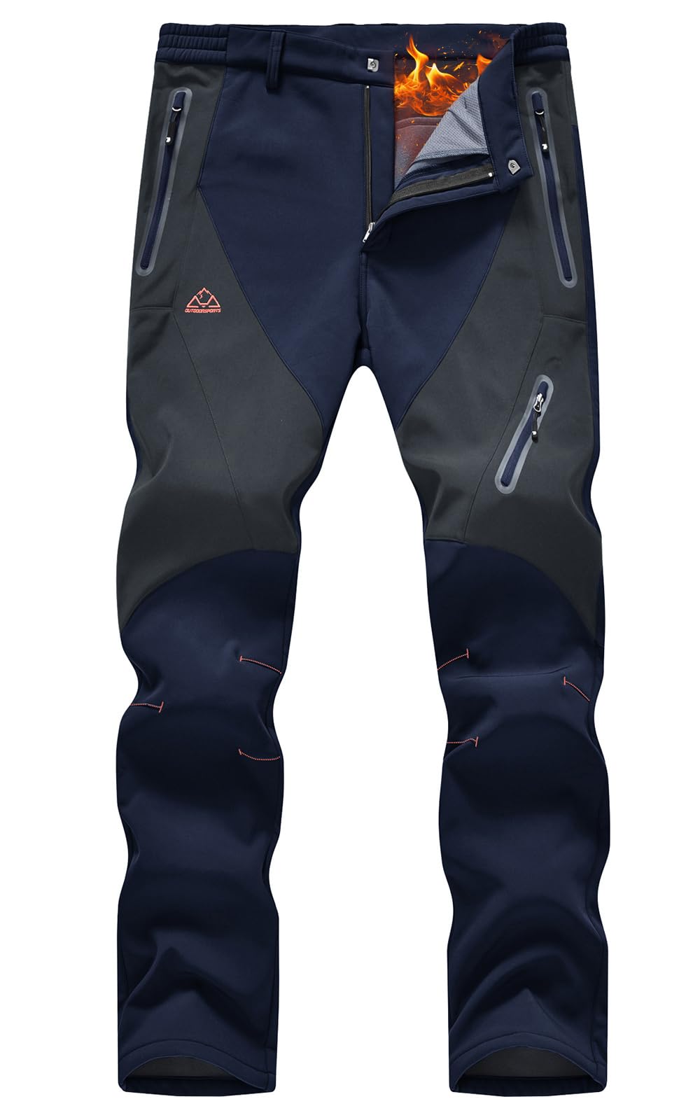 Rdruko Skihose Herren Wanderhose Winter Softshellhose Wasserdicht Winterhose Schneehose GefüTtert Outdoorhose Snowboardhose Thermohose