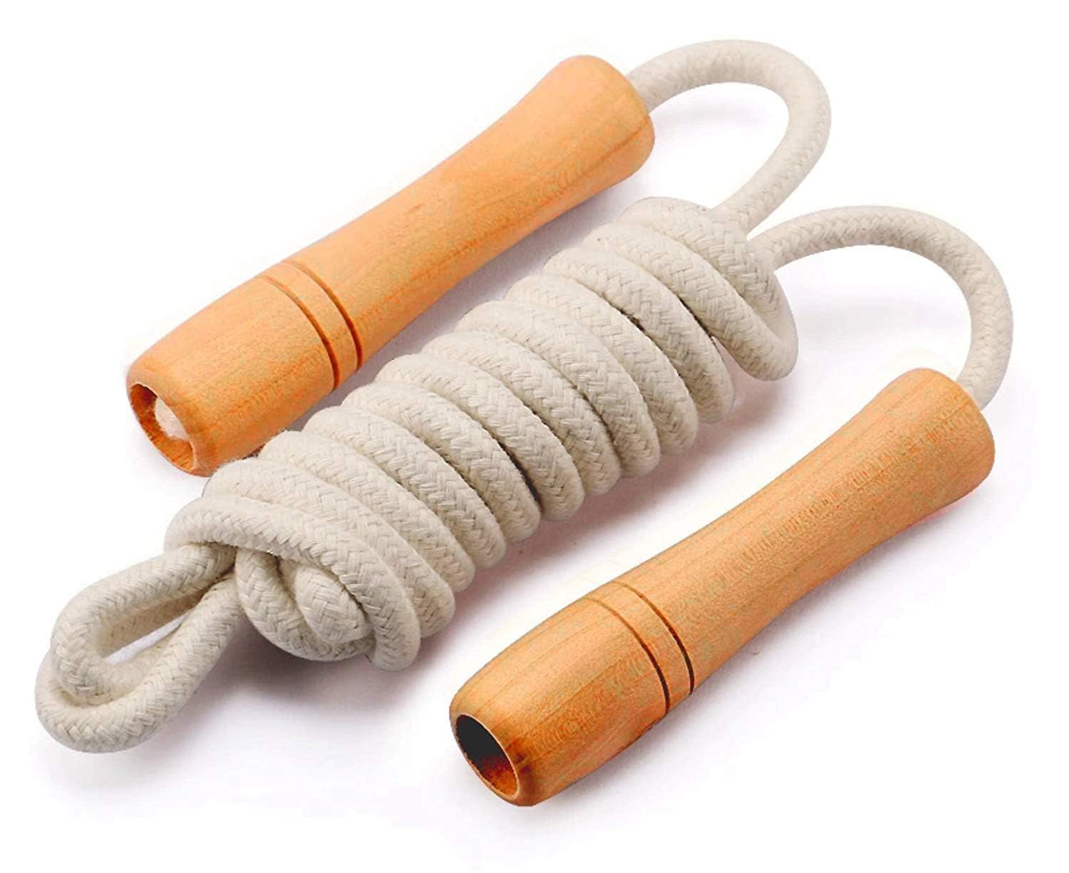 Morex Wooden Jumping Skipping Rope | Unisex Fitness & Workout Essential | | Adjustable Length & Durable Brown Handles & White Rope | Perfect for Cardio, Exercise, and Skipping Training-image-42