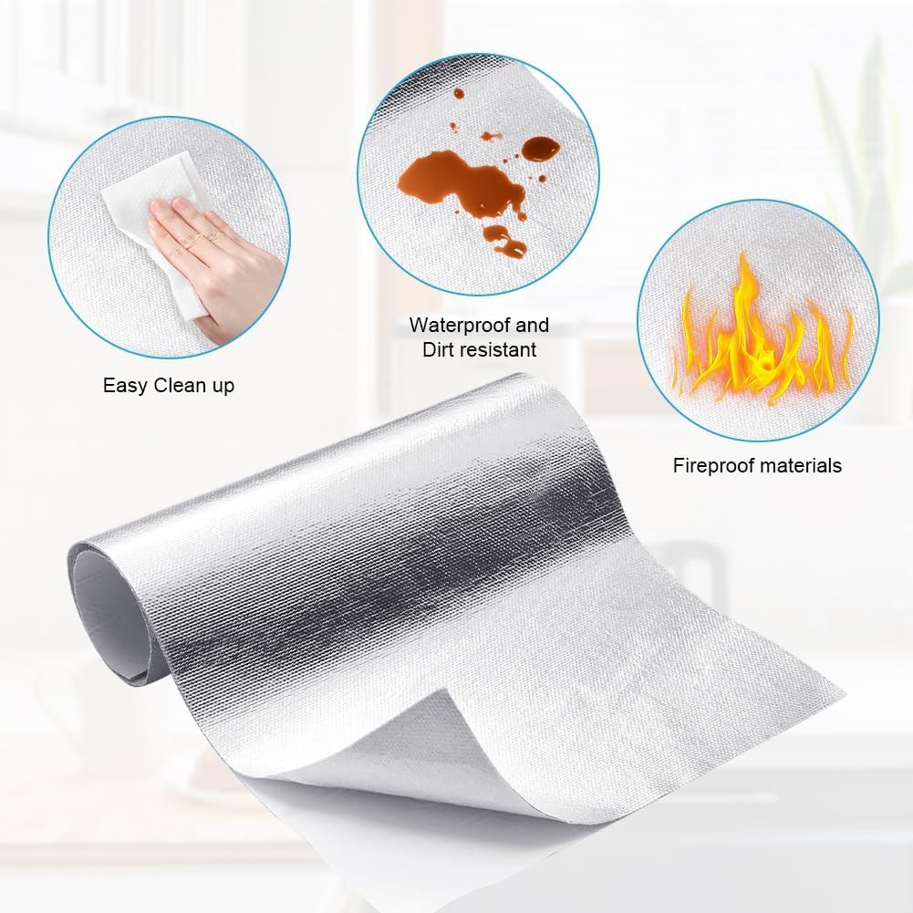 DASIAUTOEM Mata chroniąca przed wysoką temperaturą, samoprzylepna osłona z aluminium, włókno szklane, aluminiowana, ochrona przed wysoką temperaturą, praktyczna osłona przed wysoką temperaturą do węża