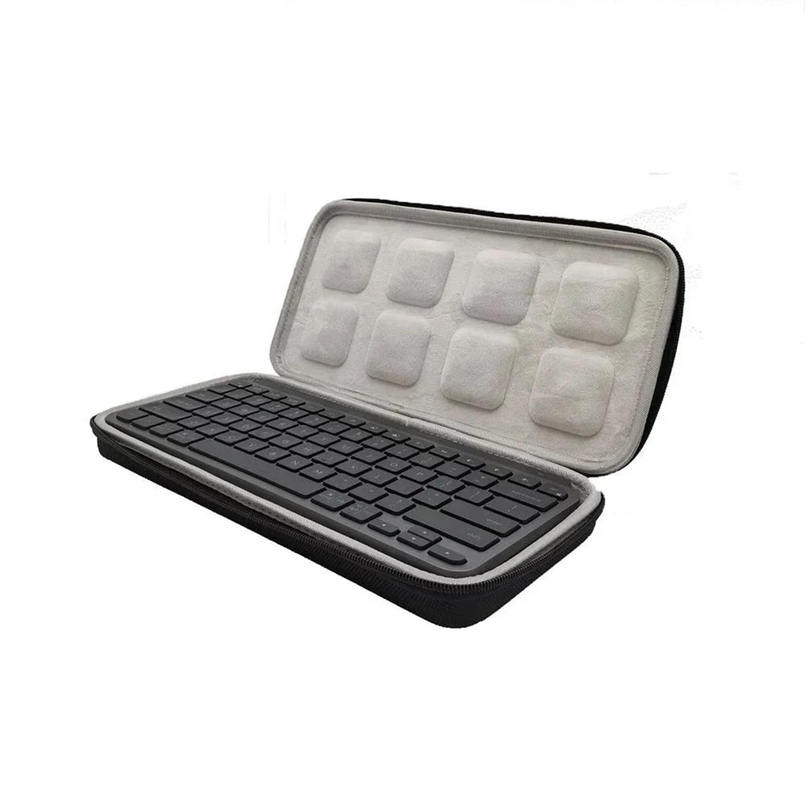 Przenośna torba do przechowywania, Keyboard Hard Case Double Zipper Black