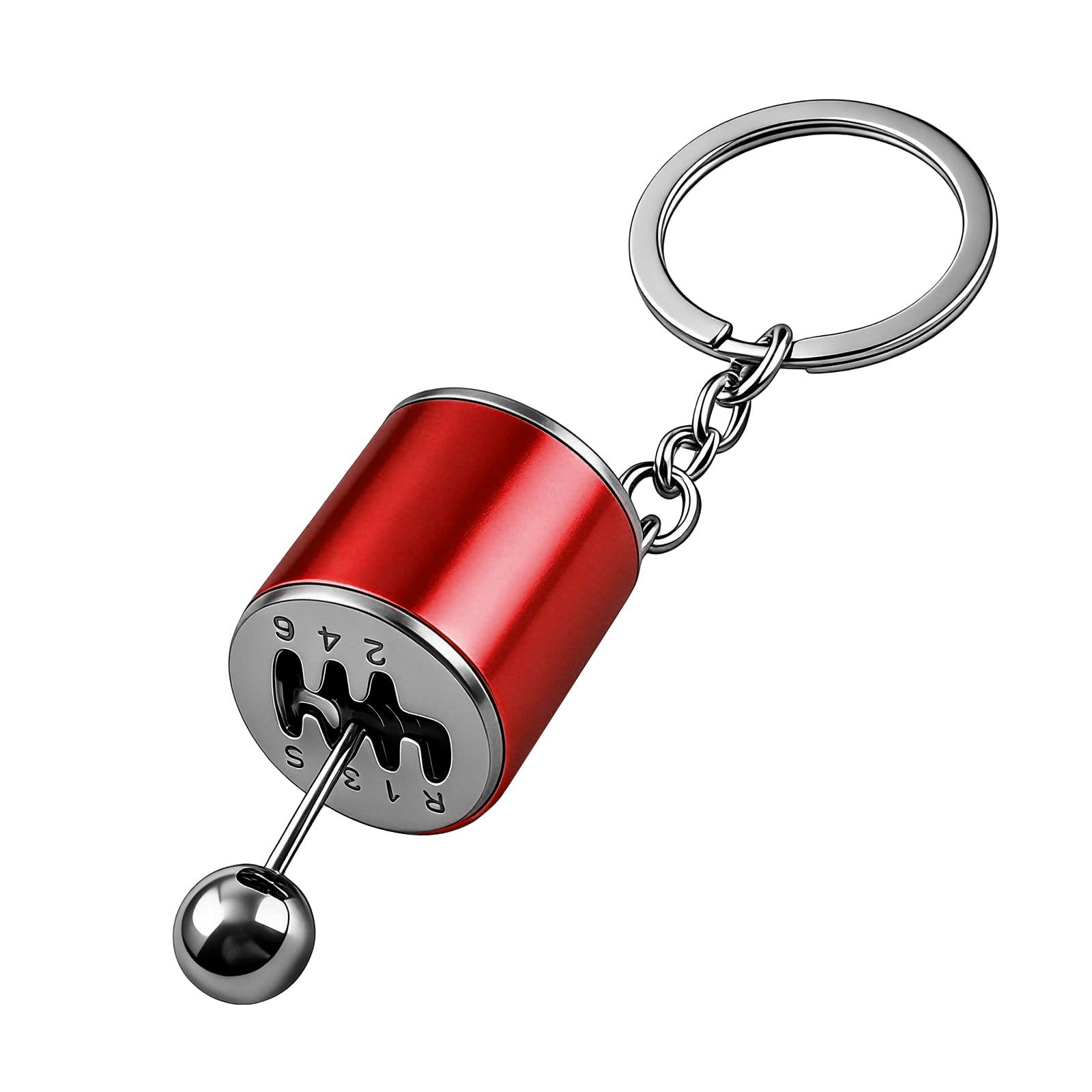 HIAHXC Gearbox Keychain,6-Speed Manual Transmission Gearbox Key Chain,Creative Gear Shifter Keychain,Stick Shift Keyring Car Fidget,Stress-Relieving Gear Shift Fidget Toy,Car Accessories (Red)