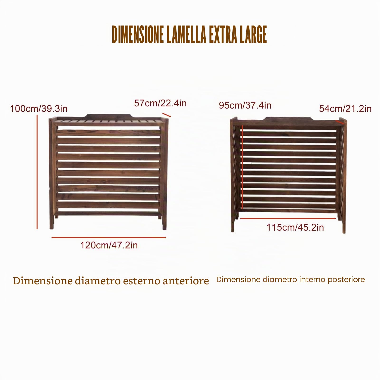 Copri Climatizzatore Esterno in Legno Copri Condizionatore Copertura Radiatore All'aperto Tavola Addensata Impianto Decorativo Display X-Large